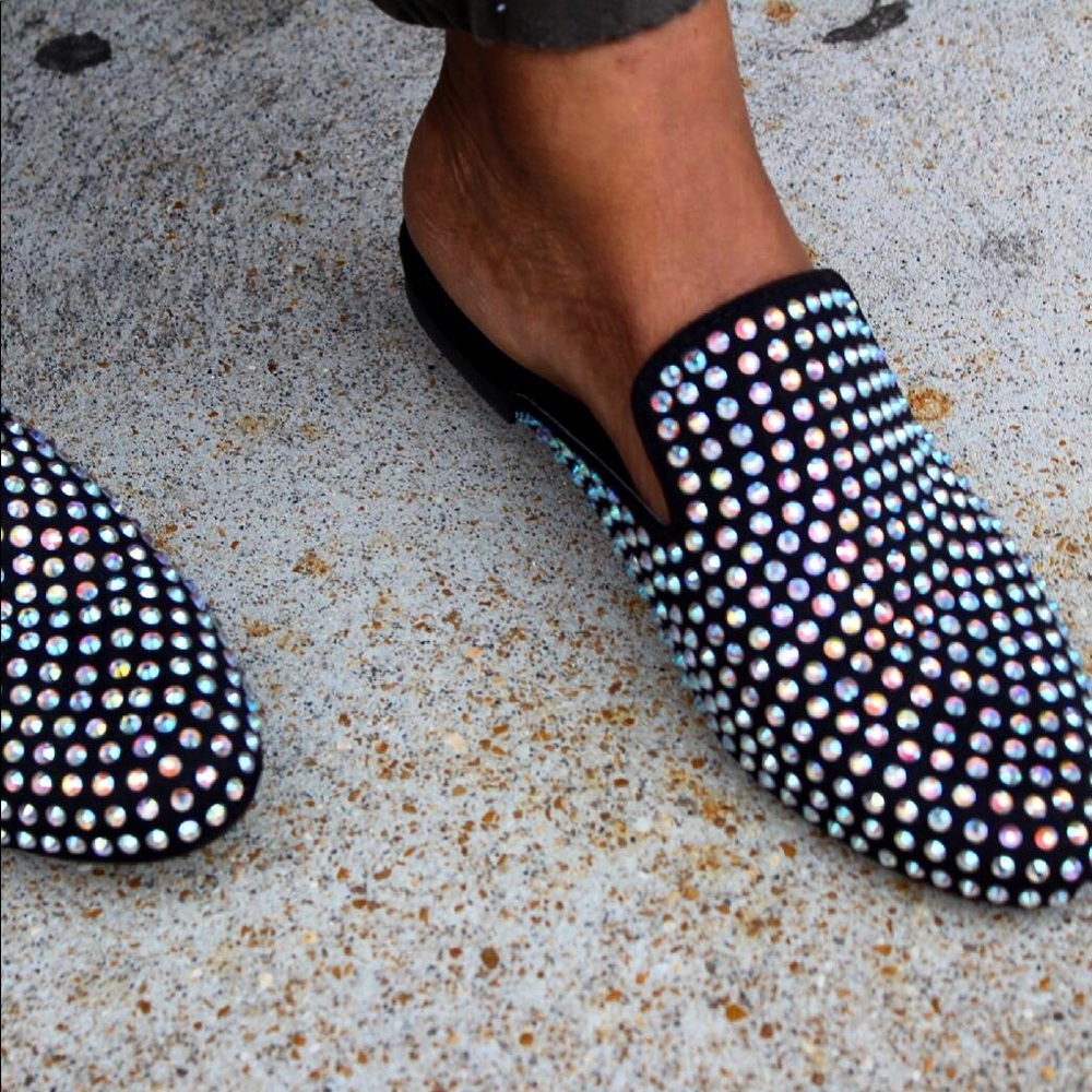 Blinged Mule Back Out Flats - Picture 3 of 4